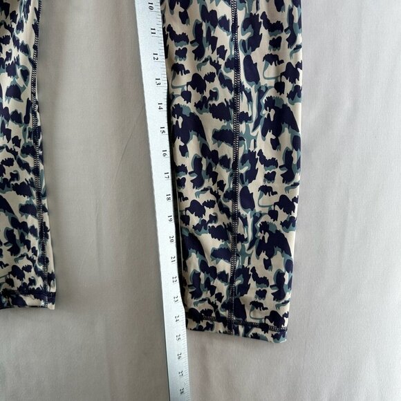 V A Core Leggings Women Sz L High Rise Pull On Animal Print Blue/Ivory - Picture 9 of 10